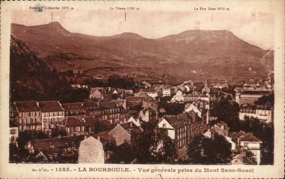 La Bourboule — Allgemeiner Blick vom Mont Sans-Souci — g. D’O. — 1385 - Vorderseite