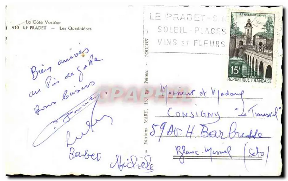 Vista de la Costa Varoisa — Les Oursinières — Ediciones MARY - Reverso