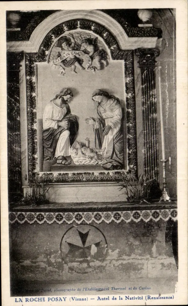 La Roche-Posay (Vienne) — Altare della Natività (Rinascimento) — Fotografia dell'Establishment Termale e del Casinò - Recto