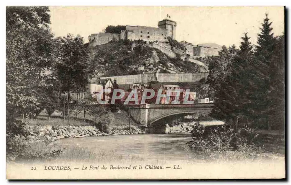 Lourdes — Die Brücke des Boulevards und das Schloss — LL. - Vorderseite