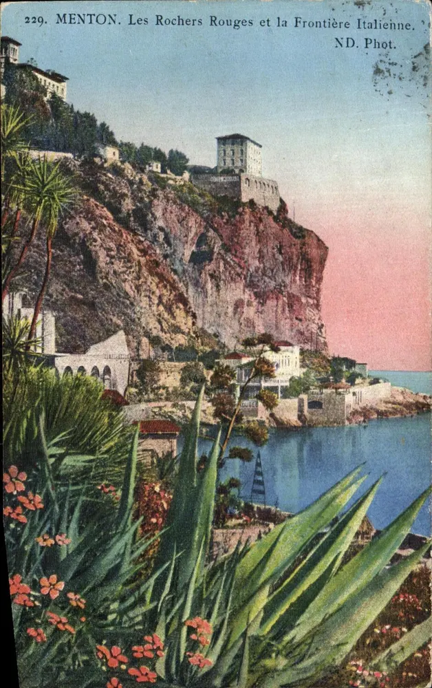 Menton. Die Roten Felsen und die italienische Grenze — ND. Foto n°229 - Vorderseite