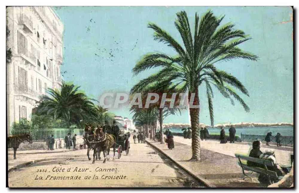 Côte d'Azur - Cannes. La Promenade de la Croisette — éditeur 'Côte d'Azur - Cannes' (imprimé sur la carte) - Frente