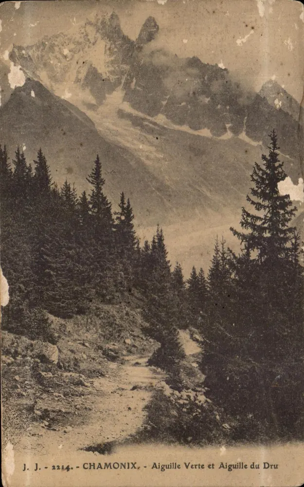 Chamonix — Aiguille Verte e Aiguille du Dru — J.J. n°2214 - Frente