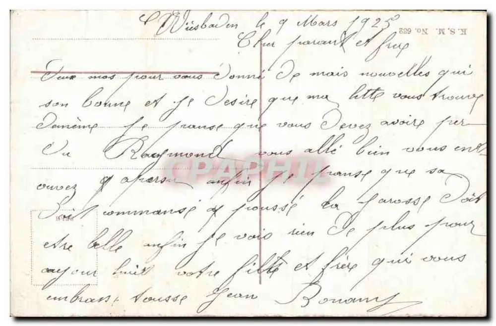 Mayence — Vue du Pont — éditeur H. S. M. N° 632 - Rückseite