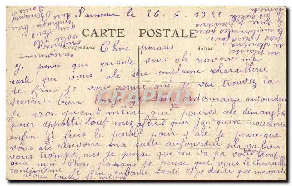 Saumur - Die Kavallerieschule — A.B. - 15 - Rückseite