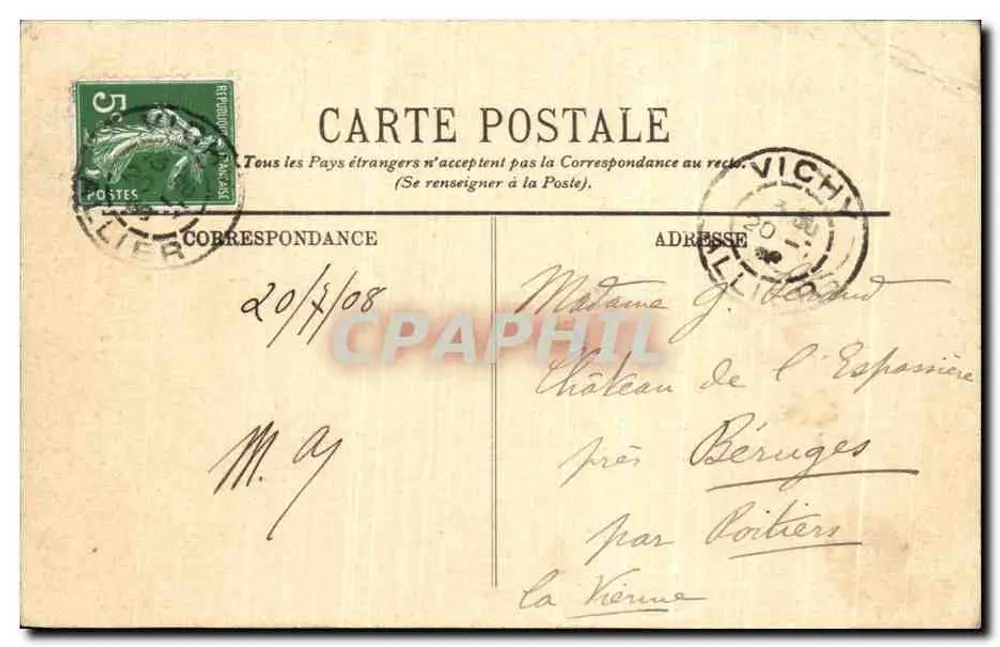 Busset — Le Château — La Cour — LL. — n° 151 - Verso