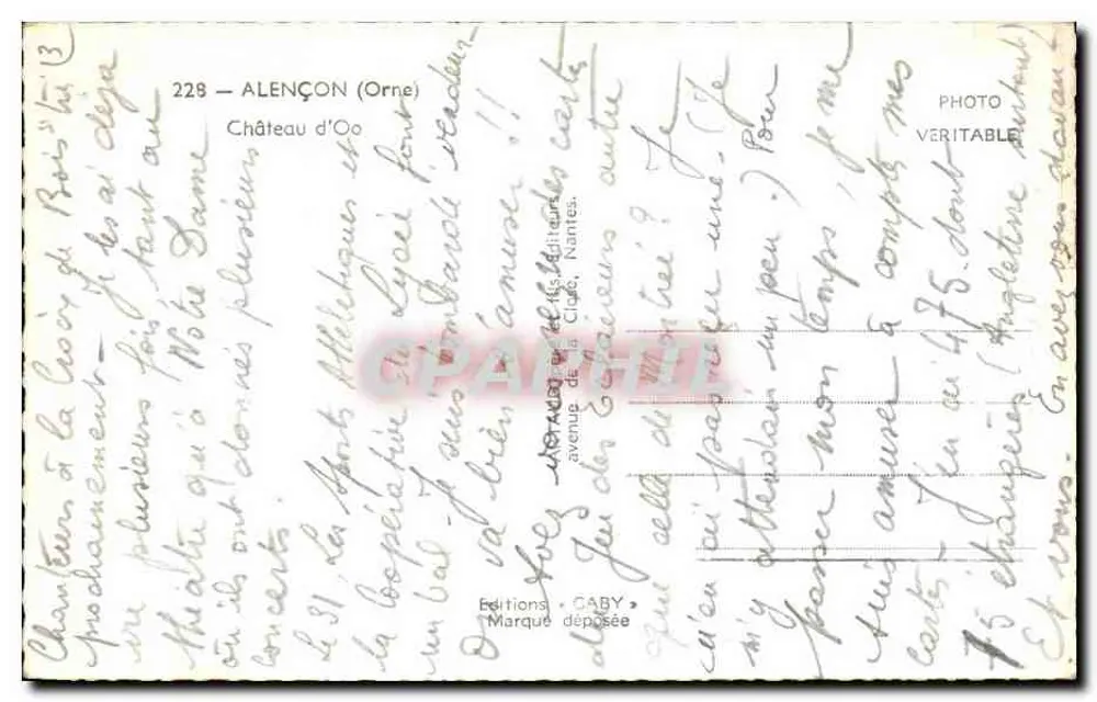 Castelo de Oo — Alençon (Orne) — Saby - Verso