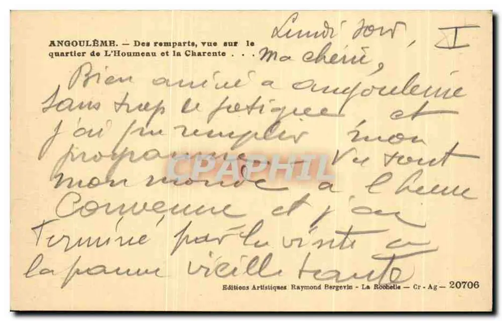 Angoulême — Von den Mauern, Blick auf das Viertel L'Houmeau und die Charente — Ramuntche - Rückseite
