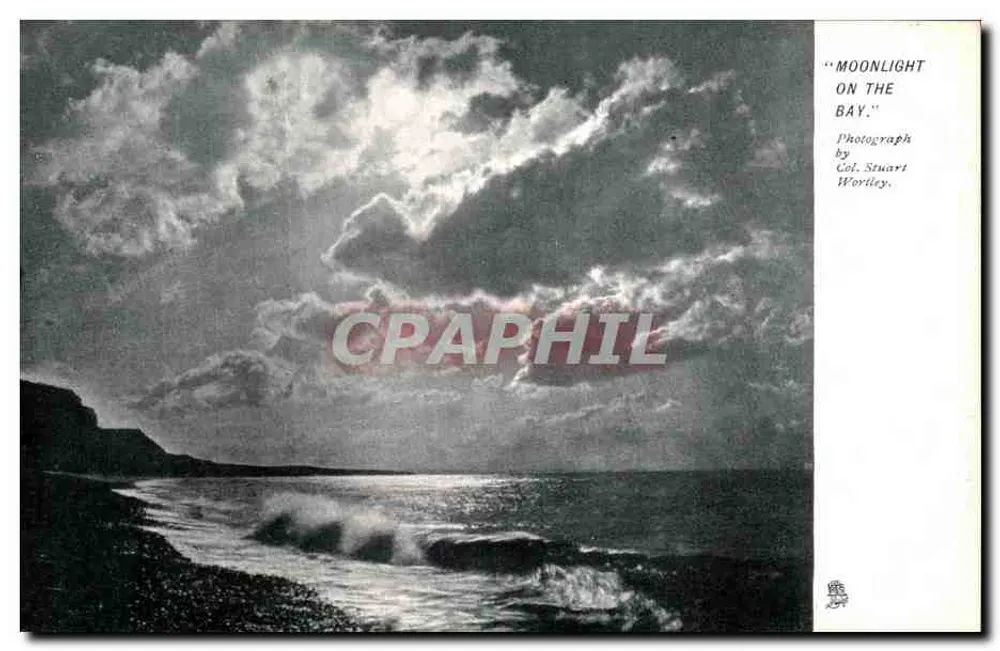 Moonlight on the Bay — Fotografia por Col. Stuart Wortley — Raphael Tuck & Sons, Série 953 - Frente