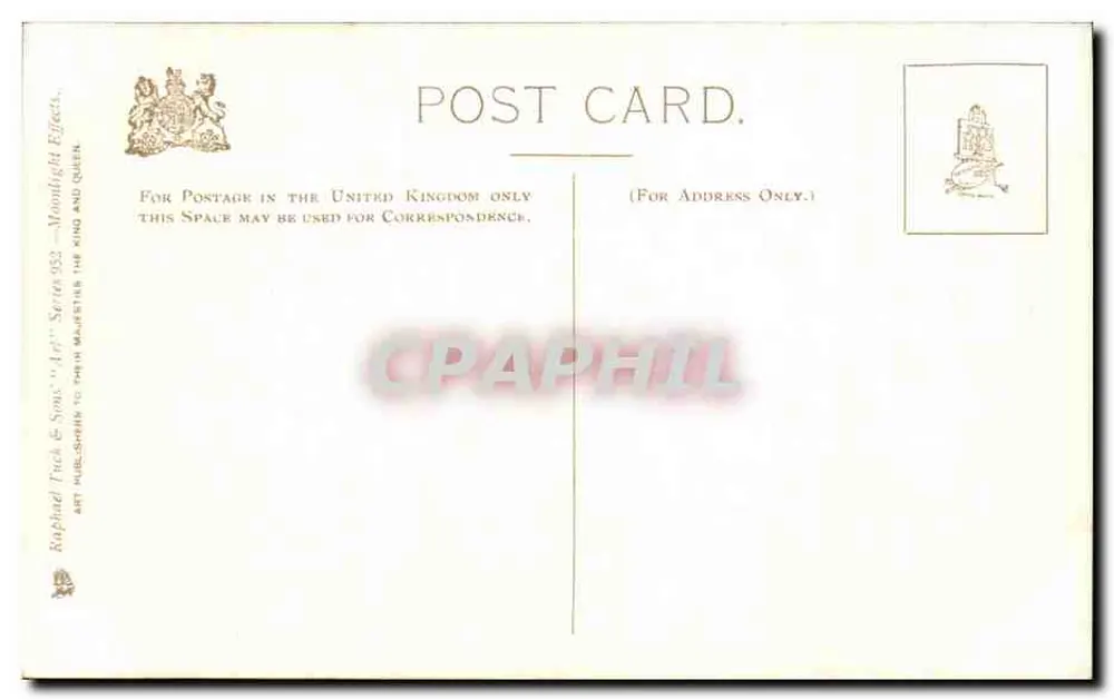 A maré descendente — Fotografia de Col. Stuart Worley — Edição Raphael Tuck & Sons - Verso