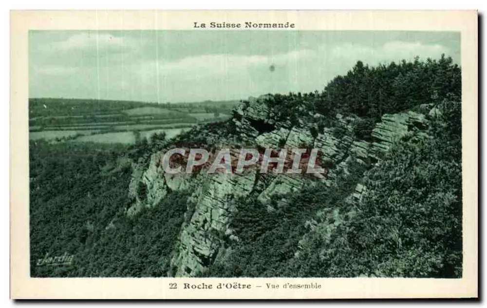 A Suíça Normanda — Roche d'Oêtre — Vista geral — Edição F. Jardin, Coudes de Trélie - Frente