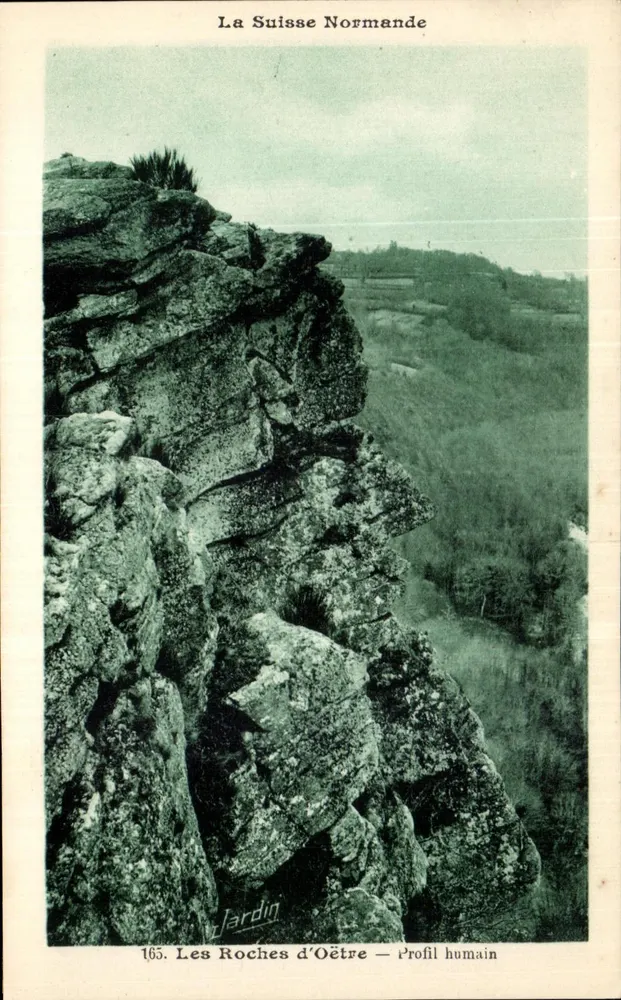 Les Roches d'Oëtre — menschliches Profil — Garten n°165 - Vorderseite