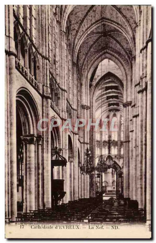 Catedral de ÉVREUX — A Nave — ND. - Frente