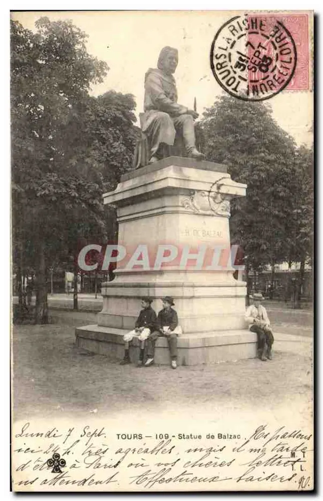 Tours — Statua Balzaca — Wydawca nieznany, nr serii 109 - Awers