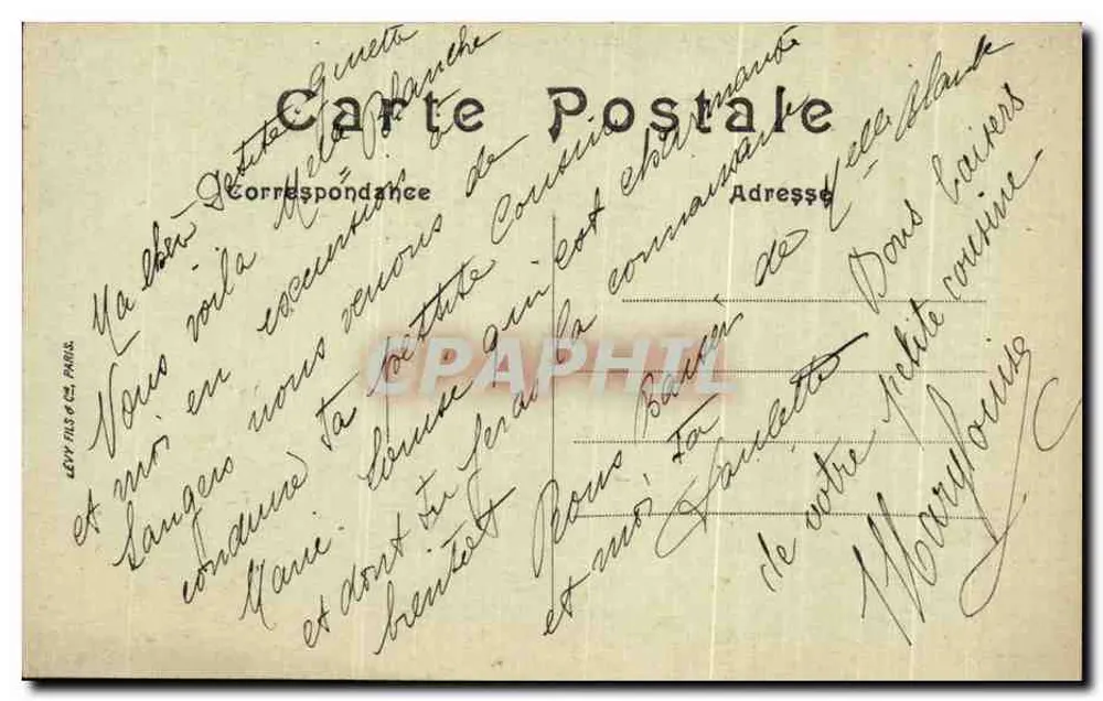 L'Angeais — Castelo histórico com descrição — Editor Lévy fils & Cie, Paris - Verso