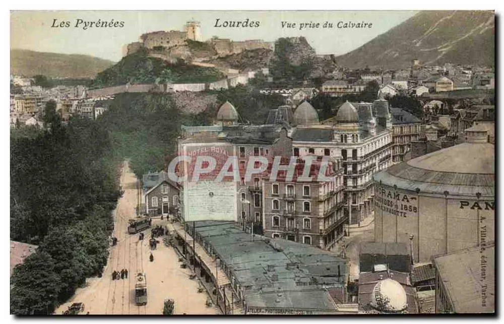 Lourdes — Ansicht vom Calvary — A. Villarès, Verlag, Toulouse - Vorderseite
