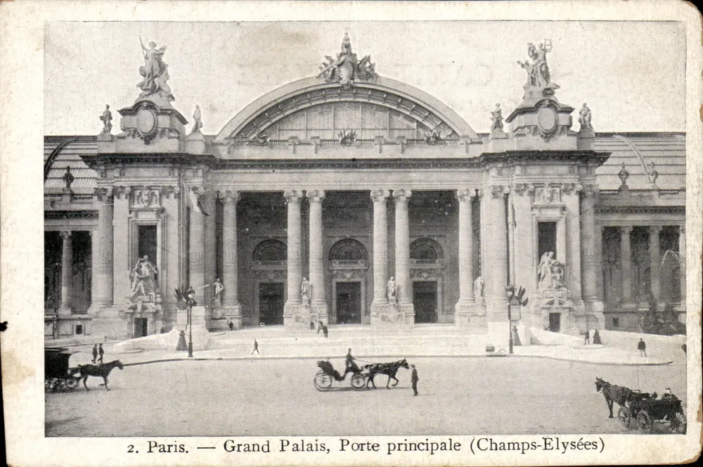 Paris — Grand Palais, Haupteingang (Champs-Élysées) — Verleger: Petit Fathilin, Nr. 2 - Vorderseite