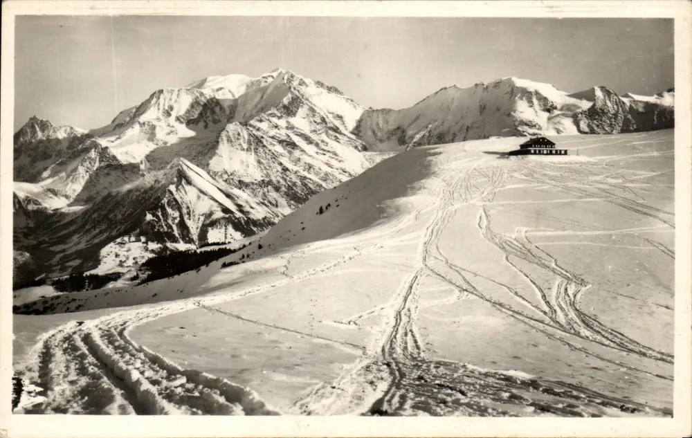 Mégeve (H.-S.) — Pass und Chalet des Mont d'Arbois und Mont Blanc — Édition GLL - Vorderseite