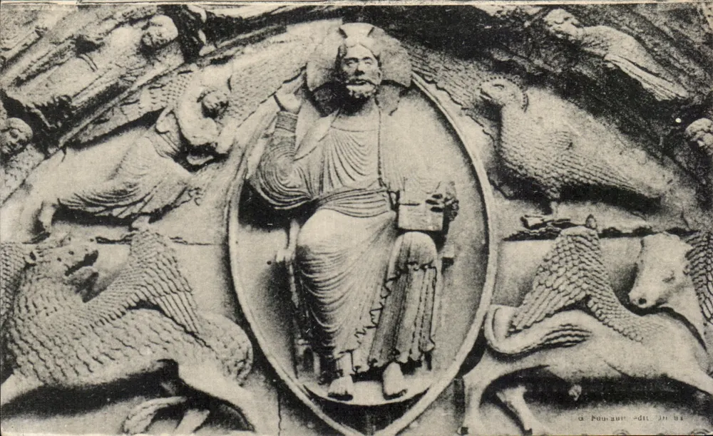Details des Tympanons der Zentralen Bucht — Kathedrale von Chartres (E-et-L.) — G. Pouquiat, Denny - Vorderseite