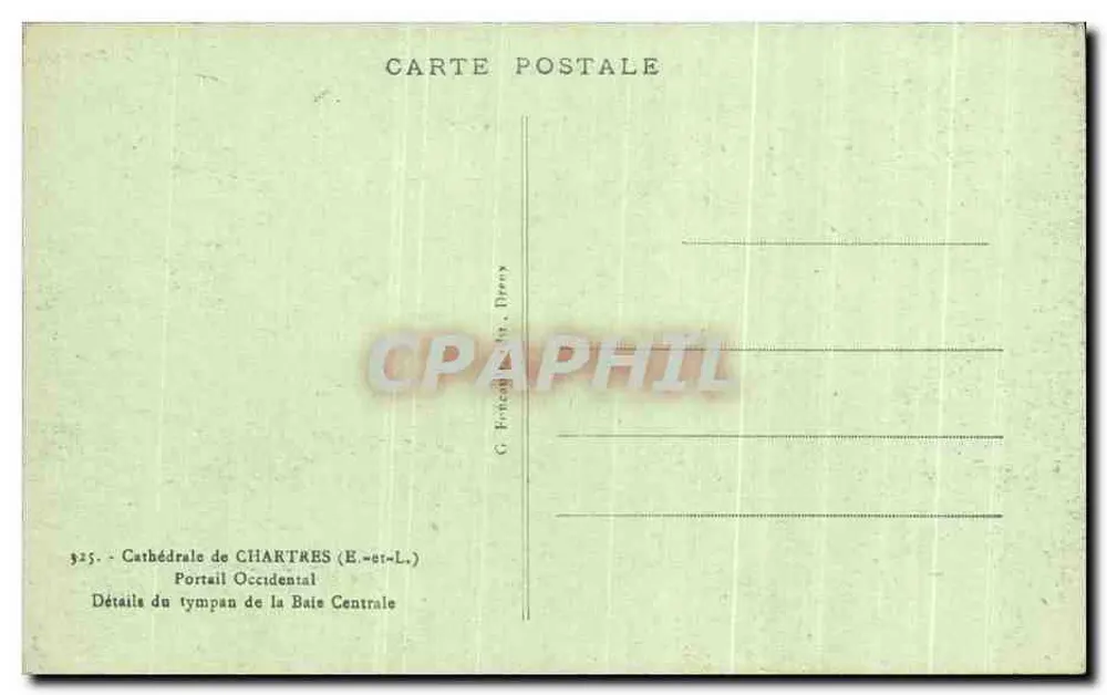 Details des Tympanons der Zentralen Bucht — Kathedrale von Chartres (E-et-L.) — G. Pouquiat, Denny - Rückseite
