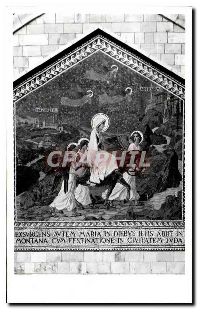 Partida de Nazaré — Maria partindo para Jerusalém — ilustração religiosa - Frente