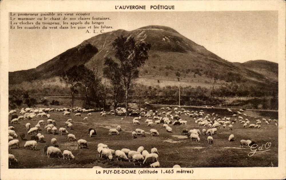 Le PUY-DE-DOME (Höhe 1.465 Meter) — Poetische Auvergne — Fotograf G. d'O. - Vorderseite