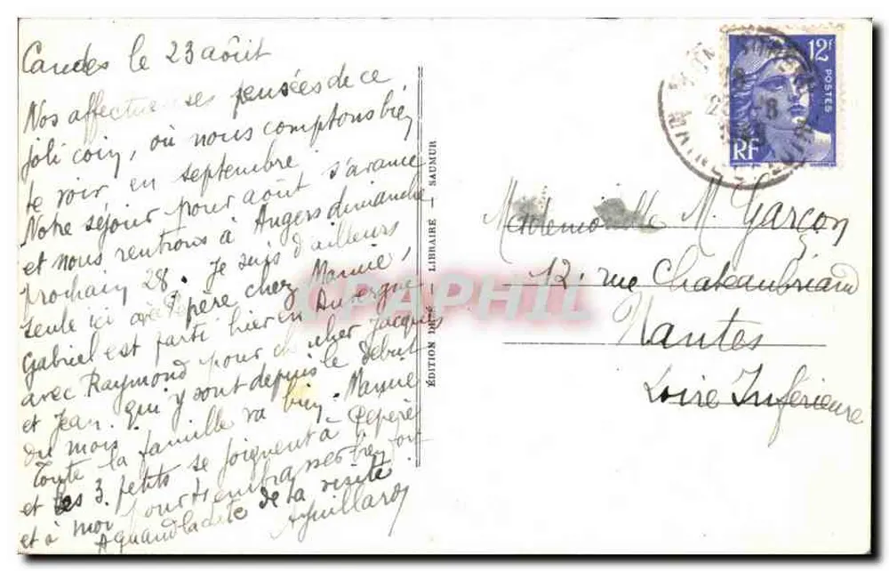 A Igreja de Candes — Arredores de Saumur — Edição Liniâtre - Verso