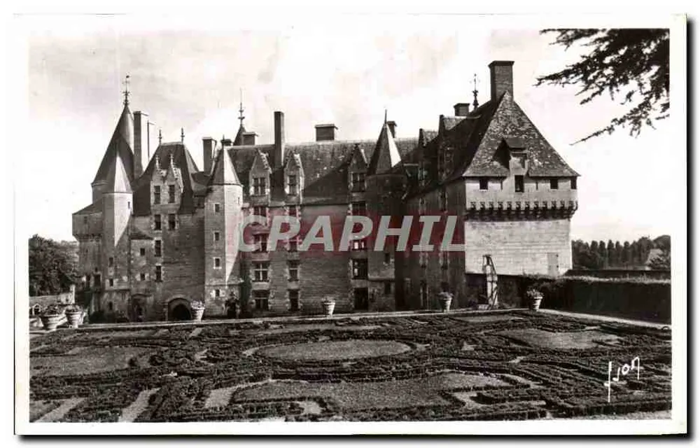 Langeais (Loir-et-Cher) — Schloss, Fassade (15. Jahrhundert) über die Gärten — Editions d'Art Martel, Paris - Vorderseite