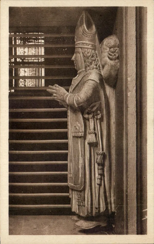 Interior de la Iglesia de San Martín — Candes (Indre-et-Loire) — C.M. de las Artes Fotomecánicas, París-Estrasburgo - Anverso