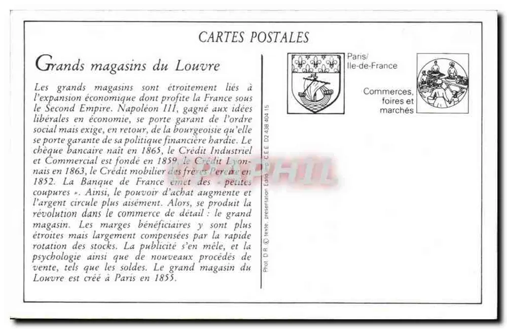 Grandes Magasins du Louvre — Paris — editor POUSSIERE - Verso