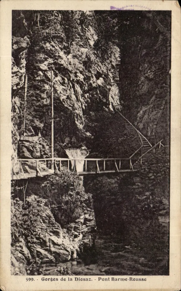 Gorges da Diosaz - Ponte Barme-Rousse — L. Morand, Mègeve (Haute-Savoie), n°599 - Frente