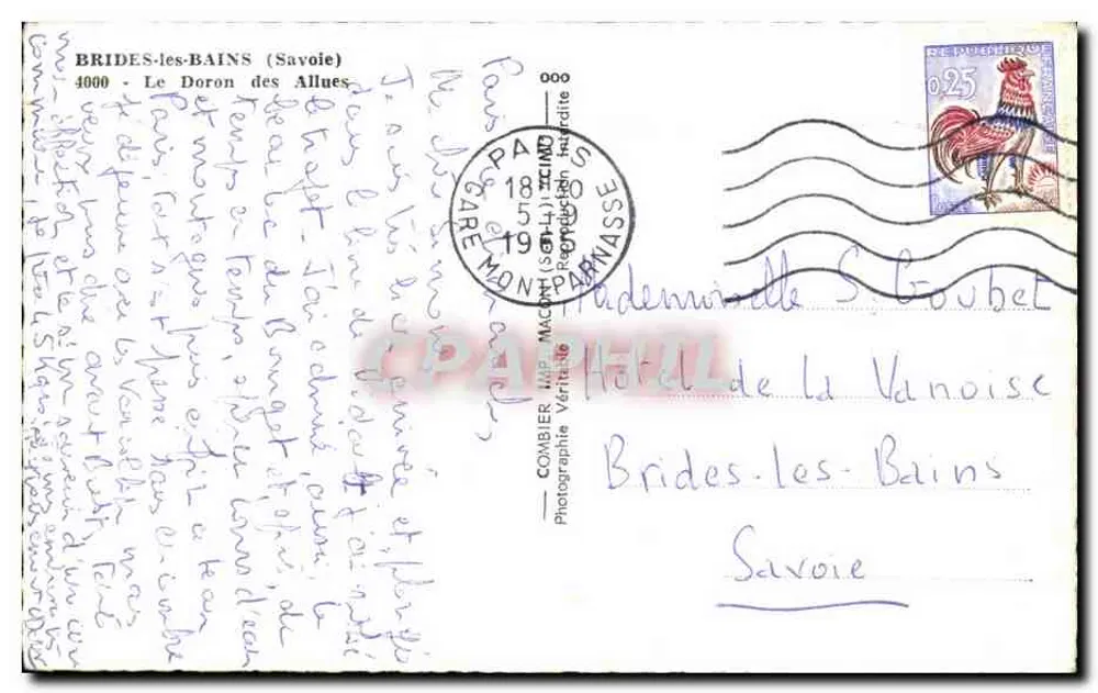 Le Doron des Allues — Brides-les-Bains (Savoie) — Combière Véritable - Verso