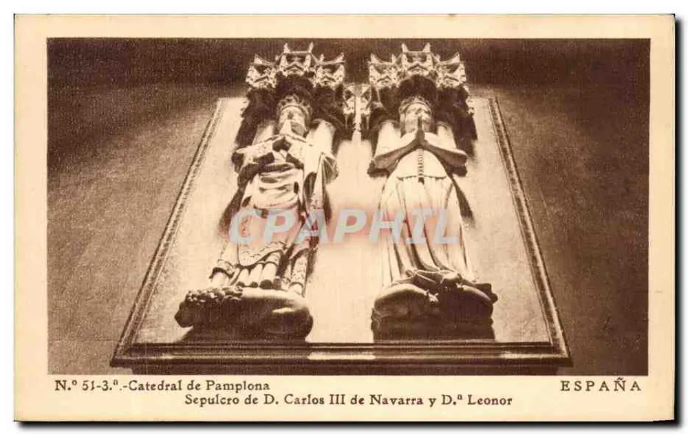 Kathedrale von Pamplona — Grabmal von D. Carlos III. von Navarra und D.ª Leonor — Nr. 51-3.ª - Vorderseite