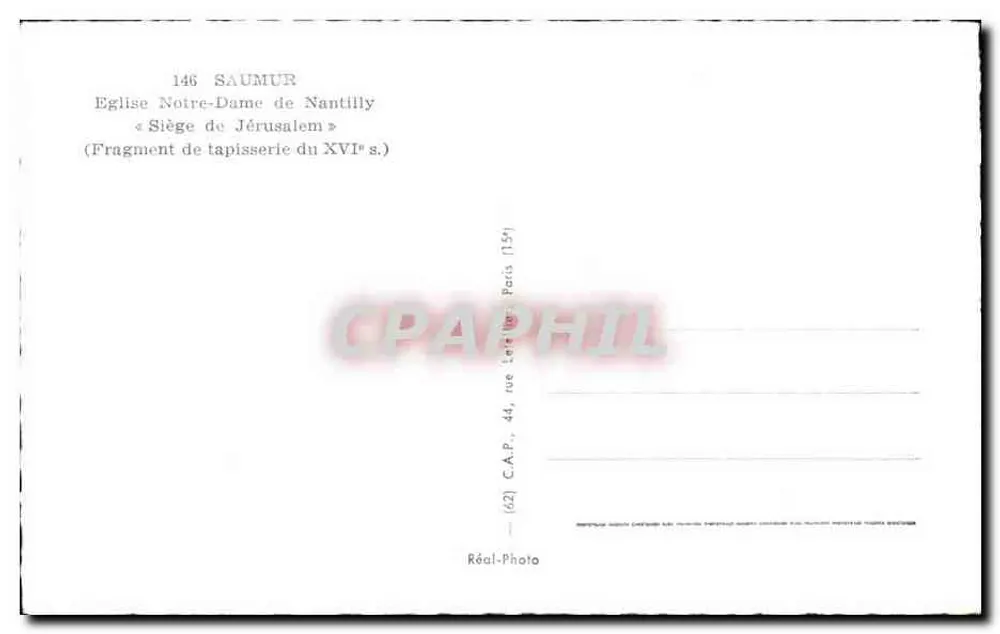 Belagerung Jerusalems — Fragment einer Wandteppich aus dem 16. Jahrhundert — Réal-Photo, Saumur - Rückseite
