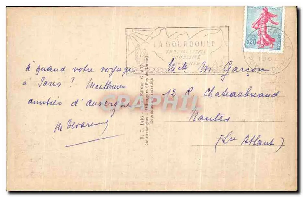 Lago de GUÉRY e os MONTS-DORE — A Auvergne Poética — editor Gd'O - Verso