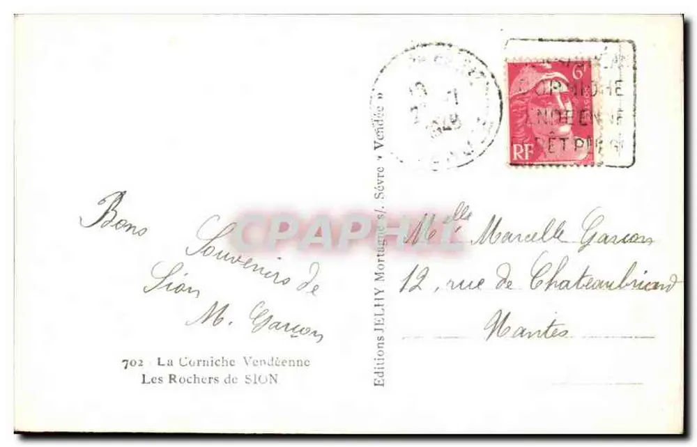 Os Rochos de Sion — Editor JELHY — n°702 - Verso