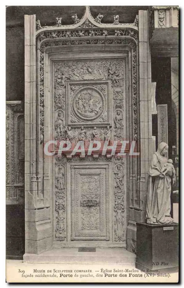 Tor der Fonts — Kirche Saint-Maclou in Rouen — Museum für Vergleichende Skulptur - Vorderseite