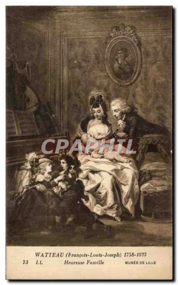 Familia Feliz — Watteau (François-Louis-Joseph) 1758-1823 — Museo de Lille - Anverso