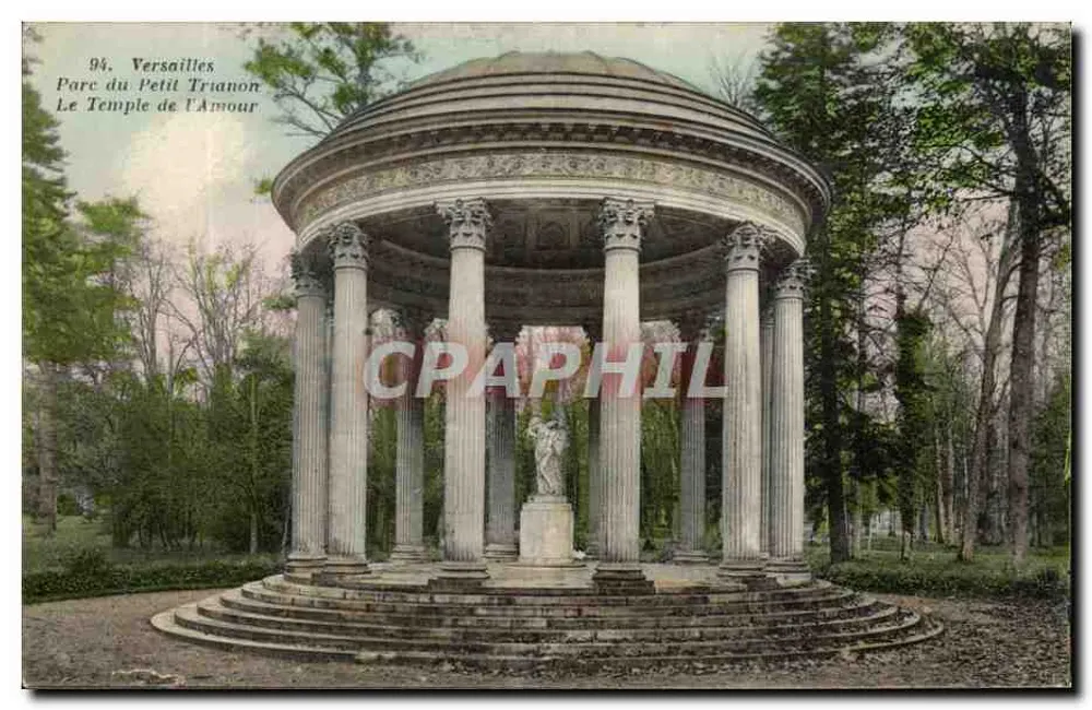 Versailles - Parc du Petit Trianon - Le Temple de l'Amour — Héliotypie A. Bourdier - Recto