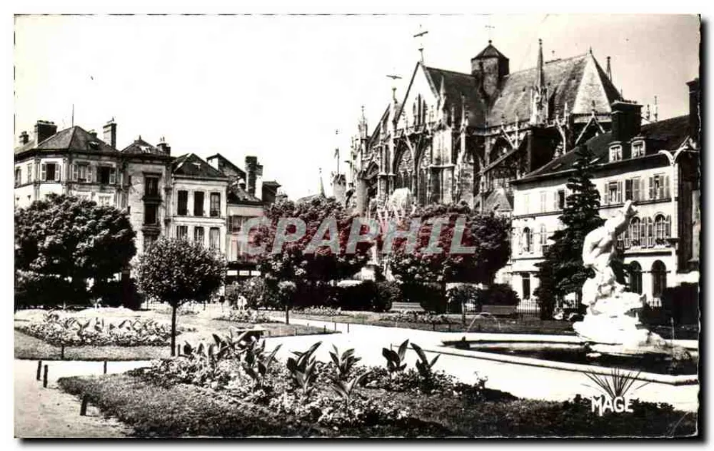 Troyes (Aube) — Ansicht der Kirche Saint-Urbain und des Präfekturparks — Edition MAGE - Vorderseite