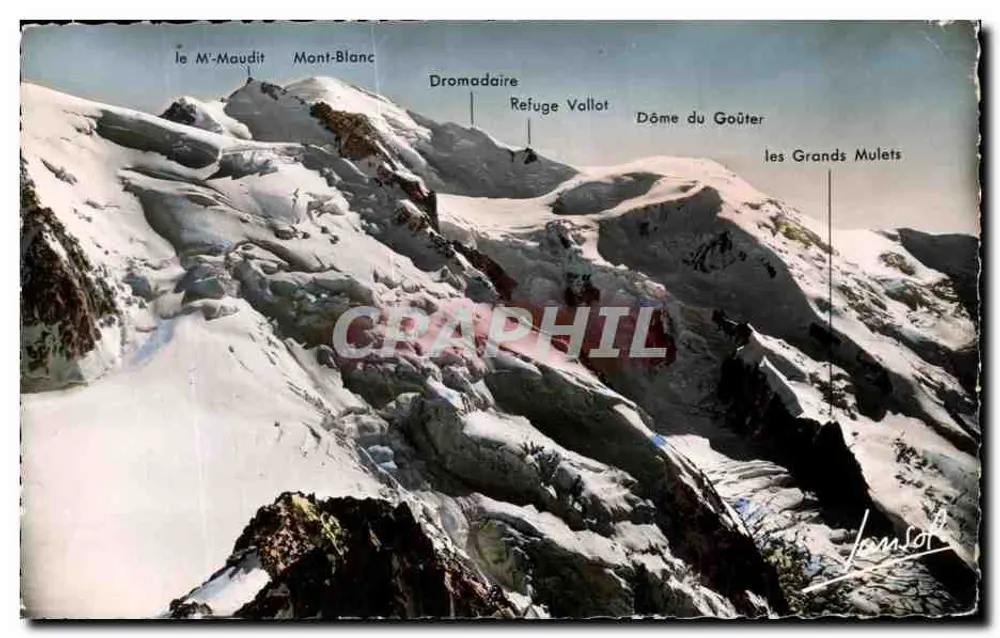 Ansicht der Gipfel des Mont-Blanc — Refugien und Gletscher — Janssot - Vorderseite