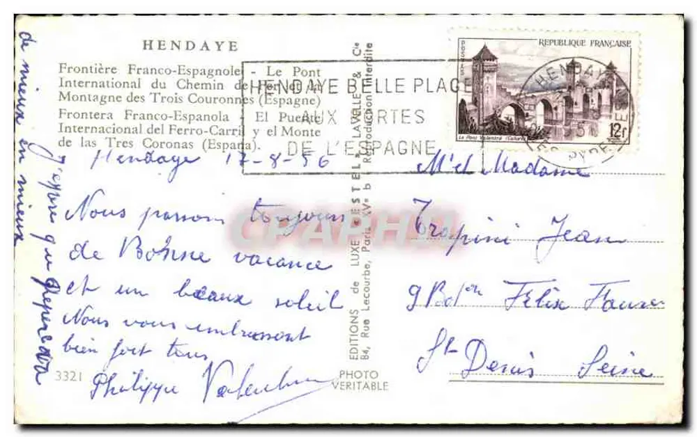 Pont d'Estel — Ansicht des Brückenteils über den Fluss — Verlag Estel - Rückseite