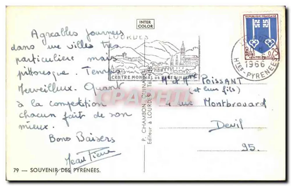 Scènes des Pyrénées — Quatre vues (éditeur P. CHAMBON à Lourdes, n°79) - Verso