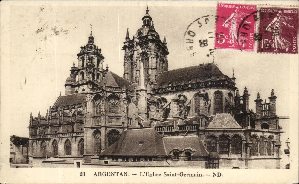 Argentan — A Igreja de São Germain — Bilhete postal moderno n°23 - Frente
