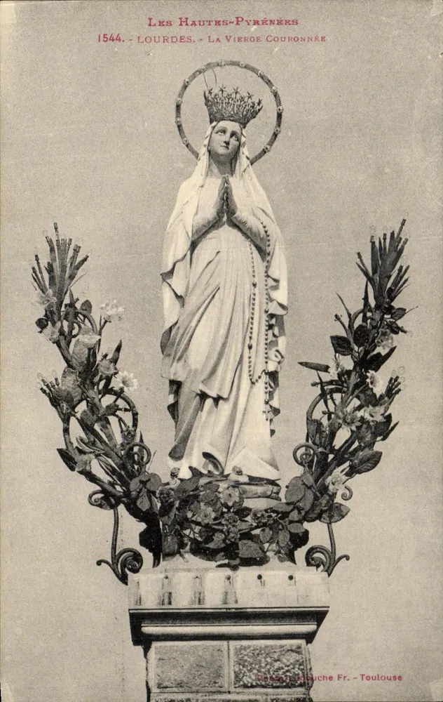 Lourdes - Die gekrönte Jungfrau — Verlag L. Loubouche Fr., Toulouse, n° 1544 - Vorderseite
