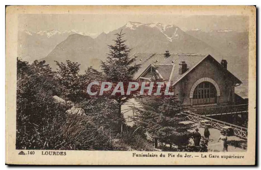 Lourdes — Funicular des Pic du Jer — Die Oberstation — Verleger: CI DES ARTS PILOMÉCANIQUES - Vorderseite