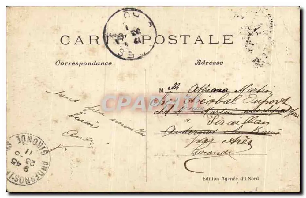 Enghien-les-Bains — Schloss Enghien vom See aus — Verlag Agence du Nord - Rückseite