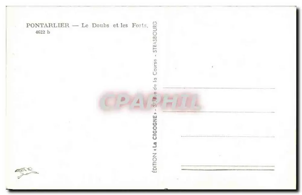 PONTARLIER — O Doubs e os Fortes — Edição « A Cegonha » - Verso