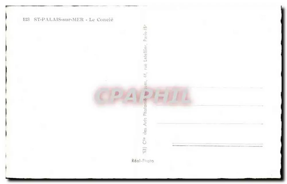 ST-PALAI-sur-MER - Le Conciè — uitgever Cie des Arts Photographiques, Parijs - Achterkant