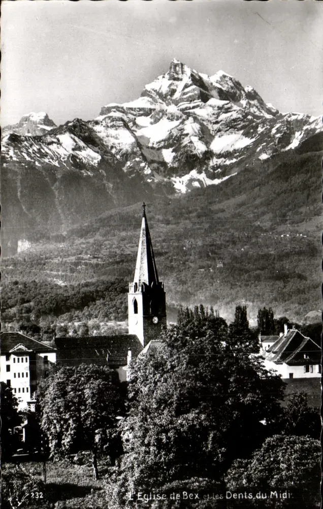 Die Kirche von Bex und die Dents du Midi — Verlag: Les Éditions SEAM, Nr. 232 - Vorderseite